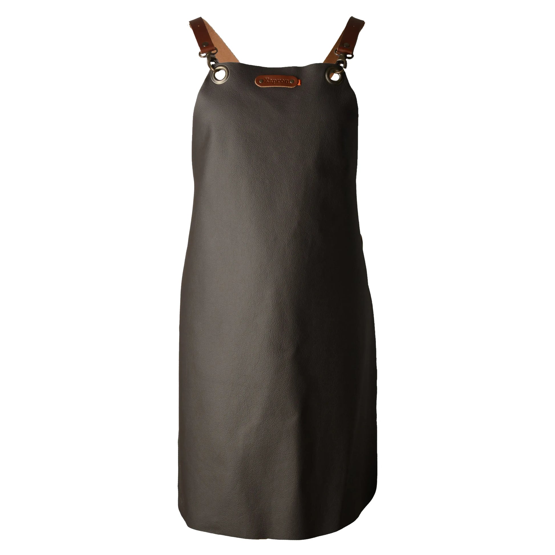 Bovine leren bbq schort met verwisselbare keperbanden
