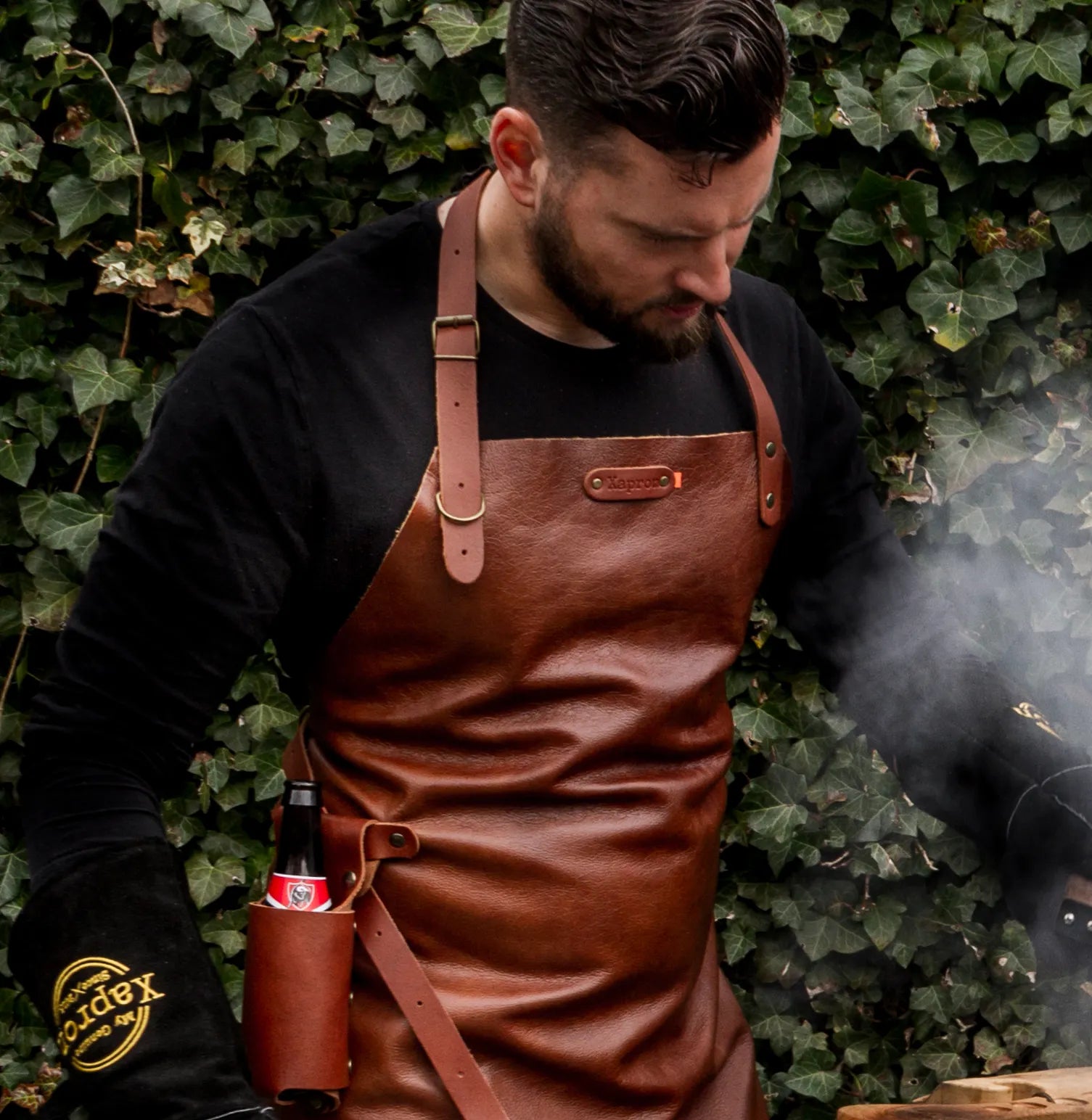 leren BBQ schort