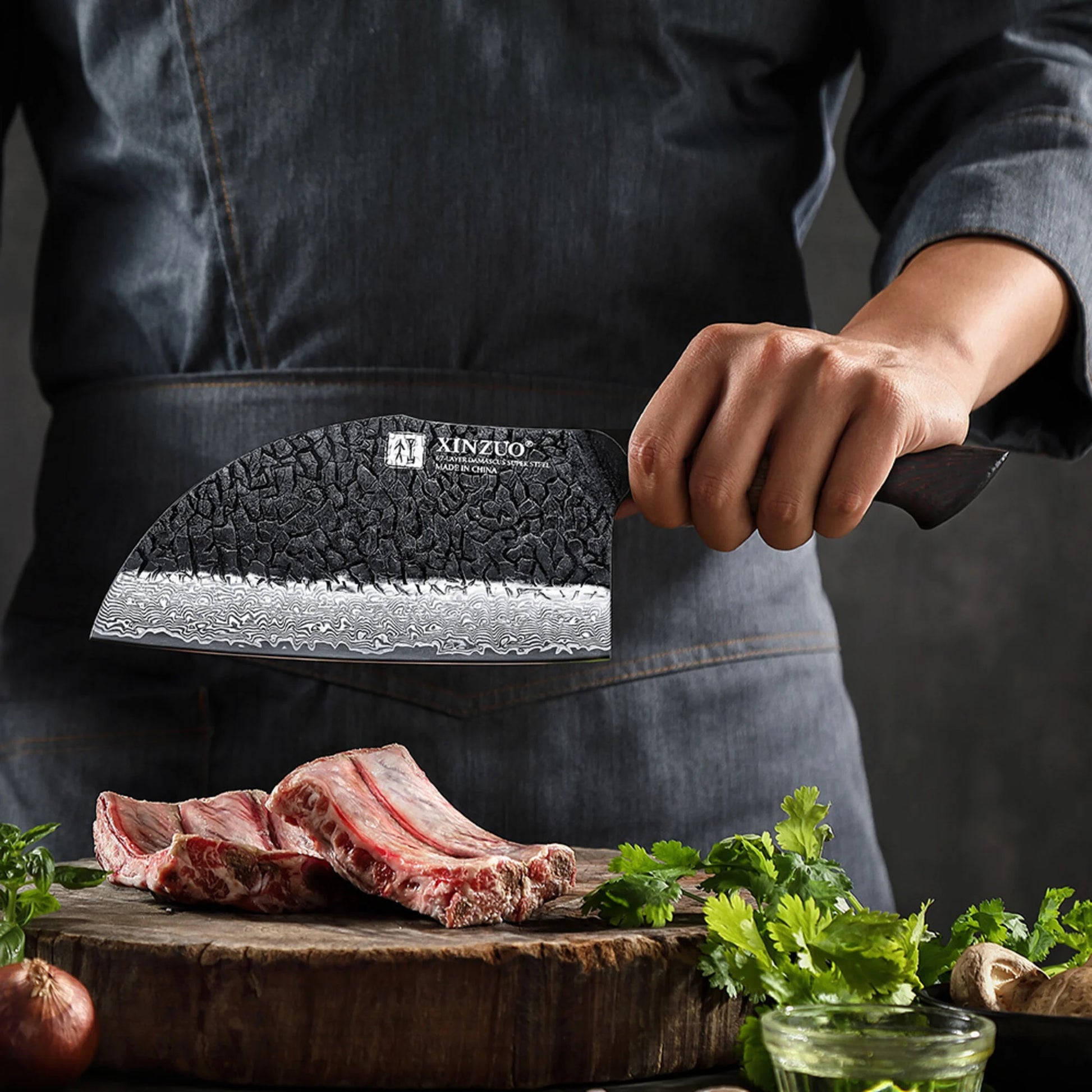 XinZuo X06 Mo Series Damascus Hakmes 18,5 cm