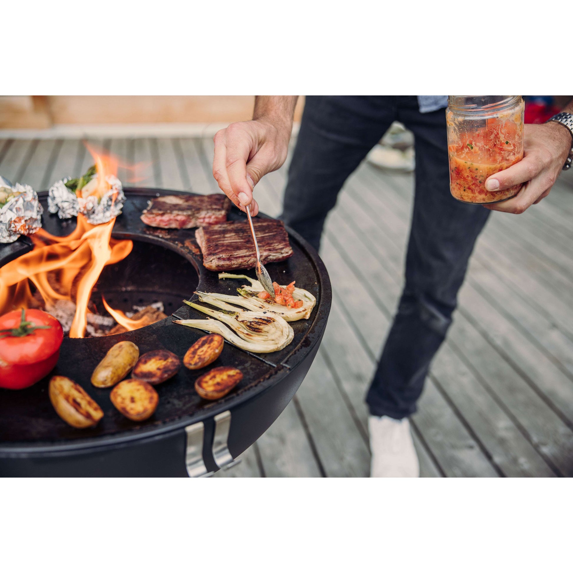 Bowl 57 Vuurschaal Plancha BBQ Set Hoog