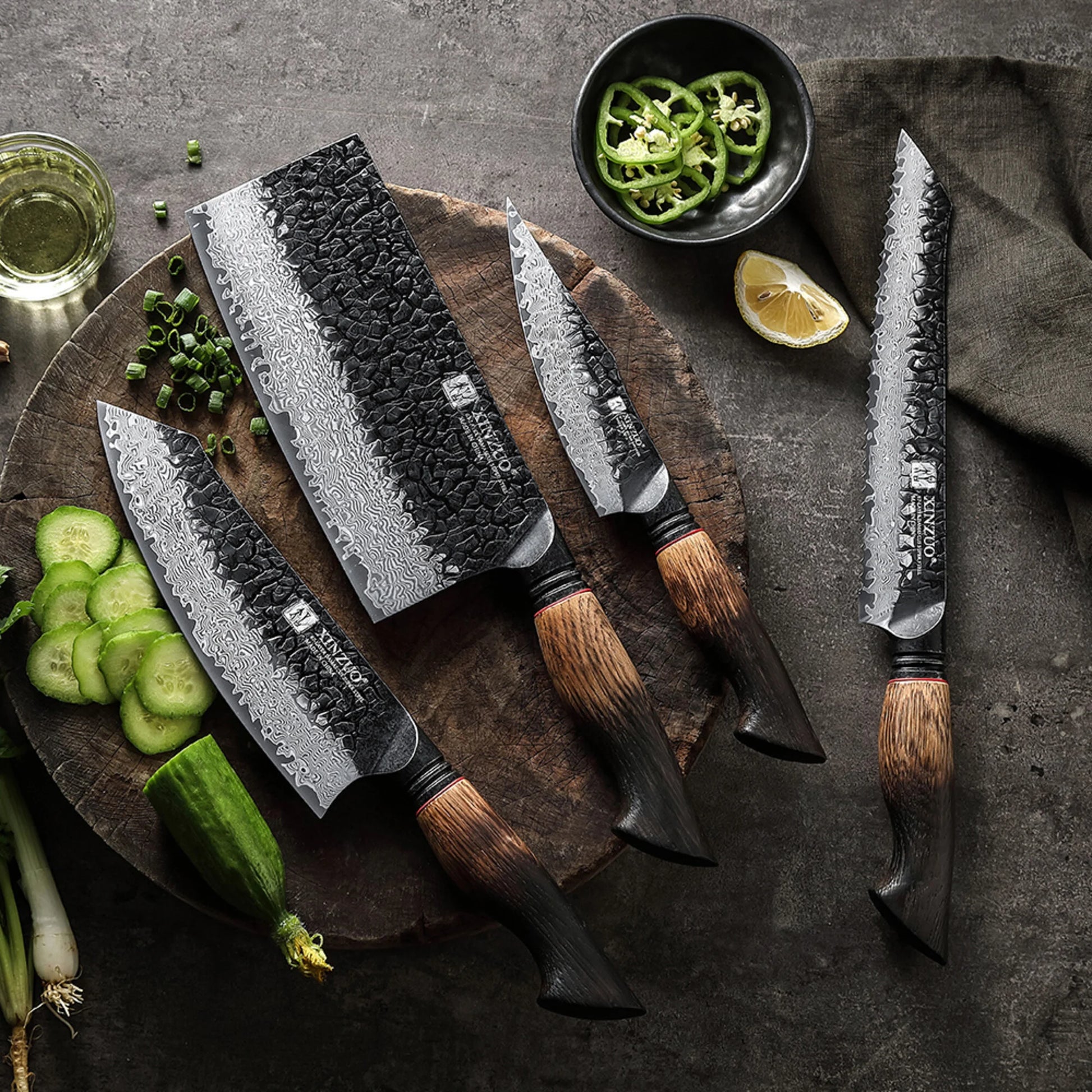 XinZuo X06 Mo Series 4-delige Damascus Messenset