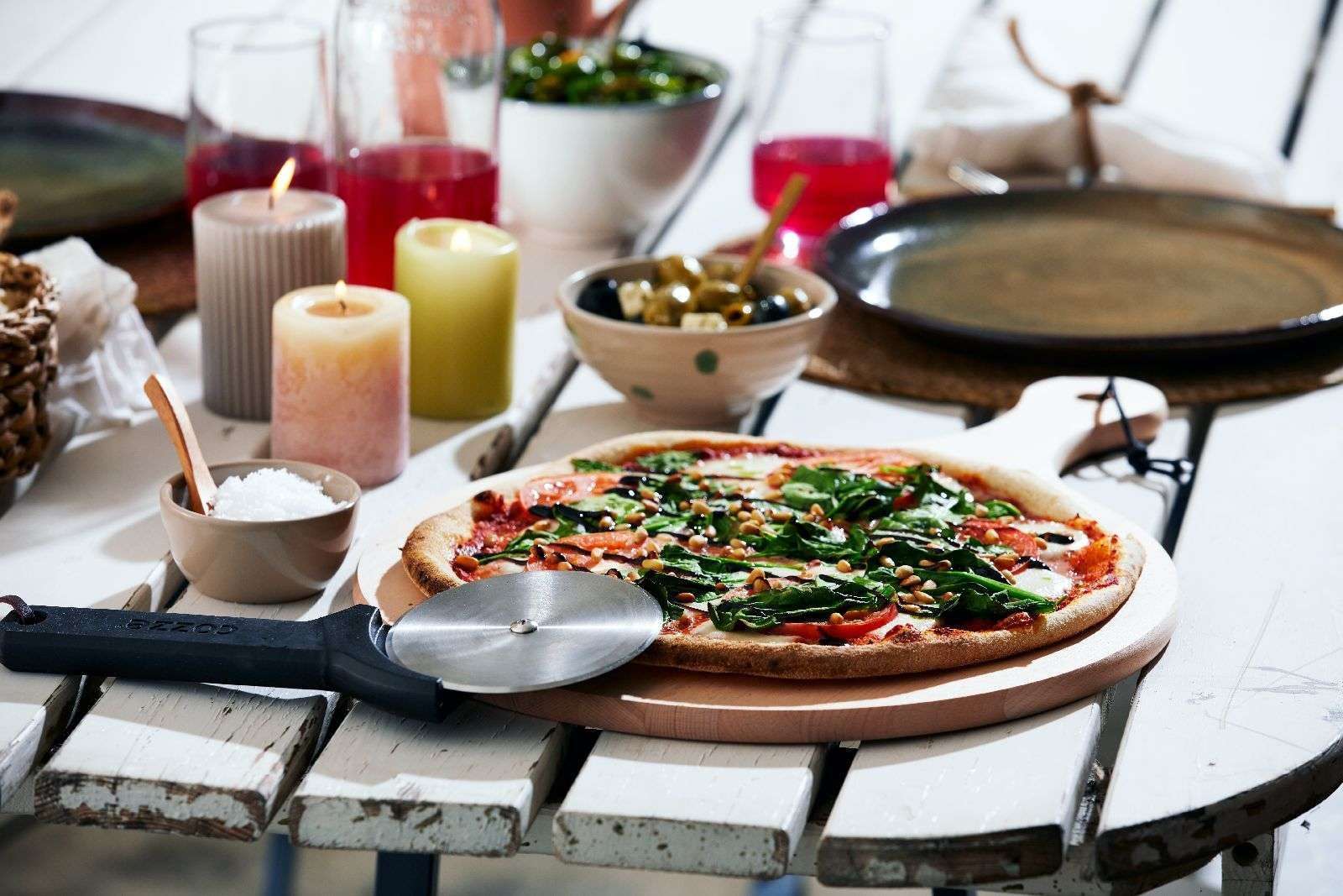Kadoset Pizza Paddle, Snijder en Thermometer
