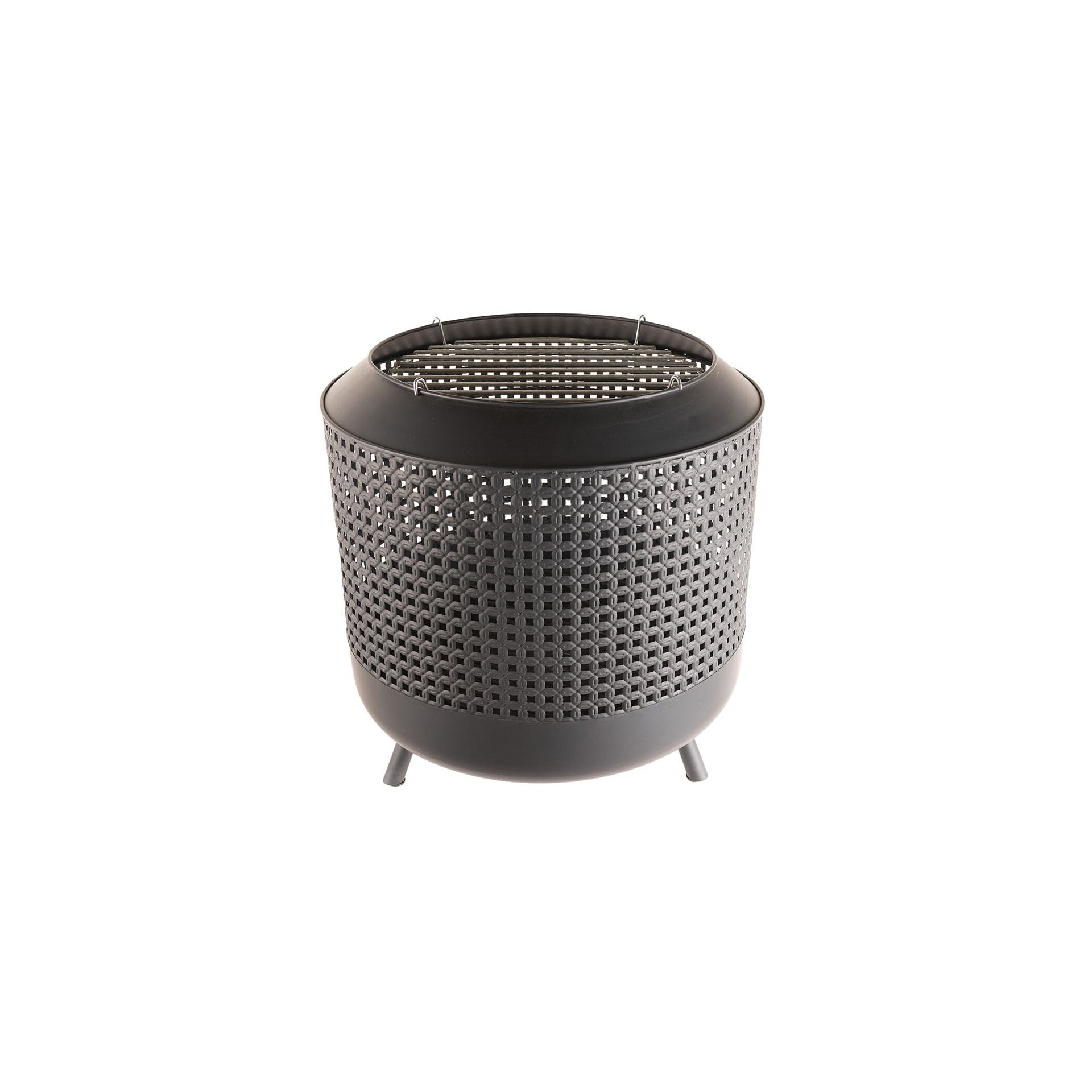 Stalen vuurkorf met barbecue functie