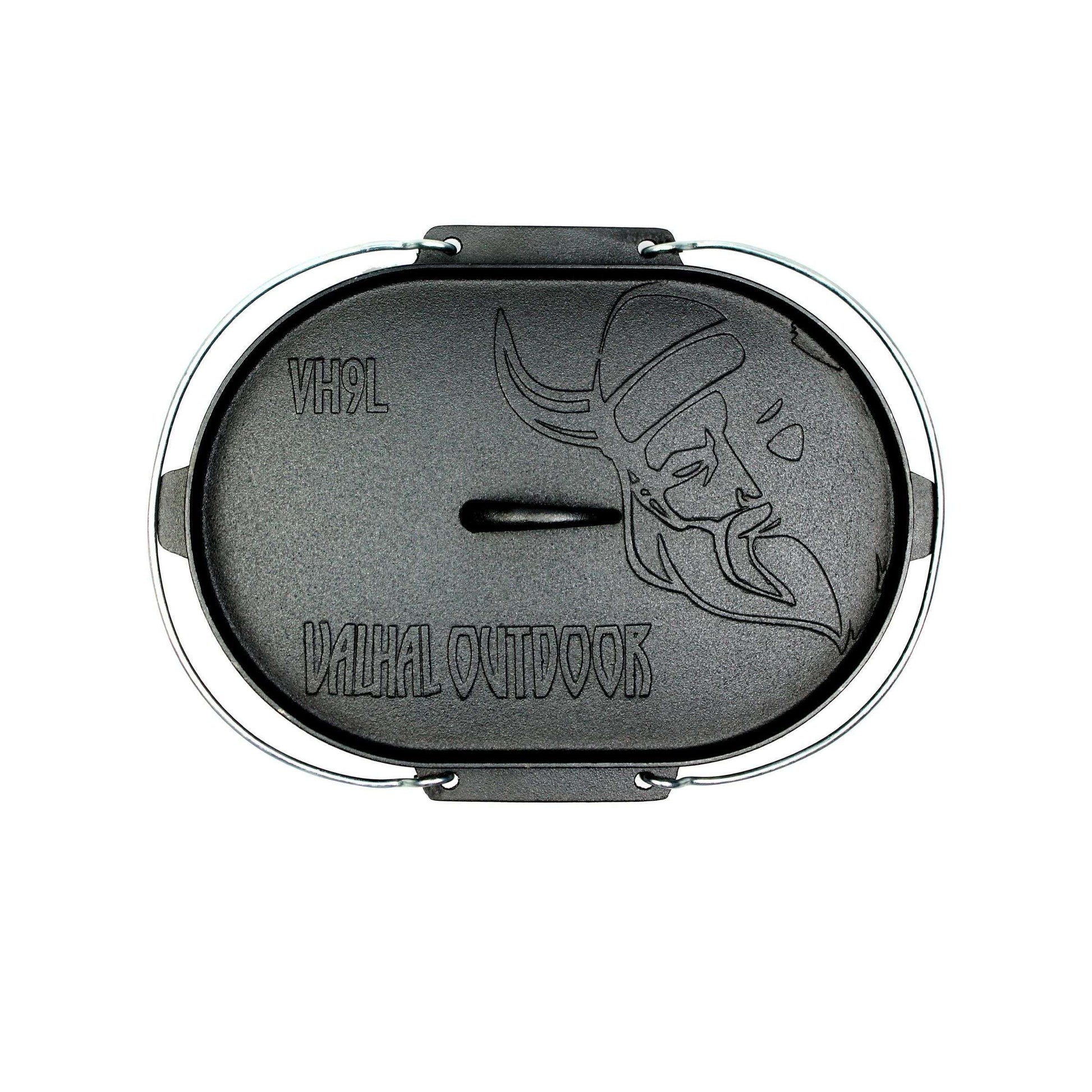 Dutch Oven Braadpan Gietijzer met Grill Deksel Ovaal 9 Liter
