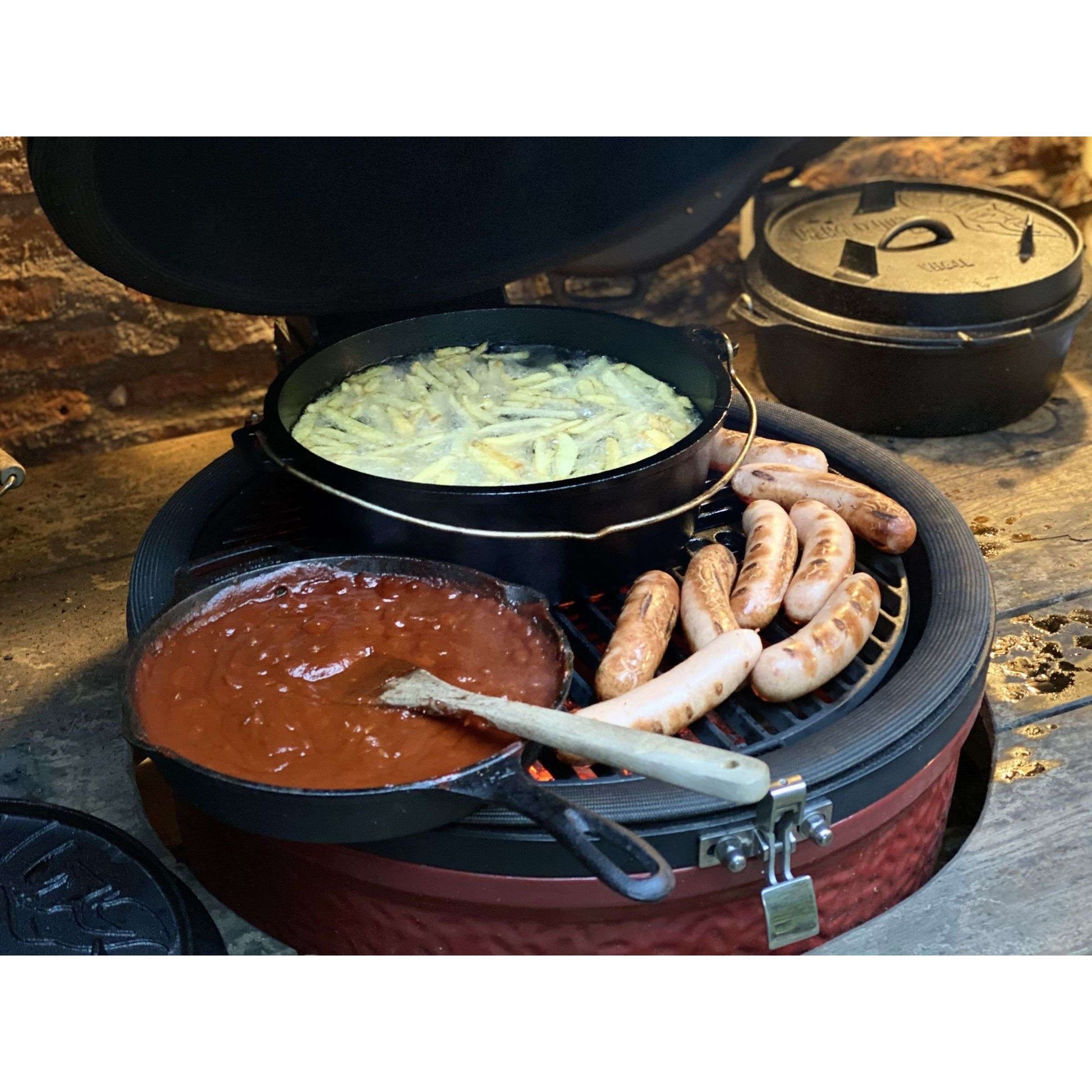 Dutch Oven Braadpan Gietijzer met Grill Deksel Ovaal 9 Liter