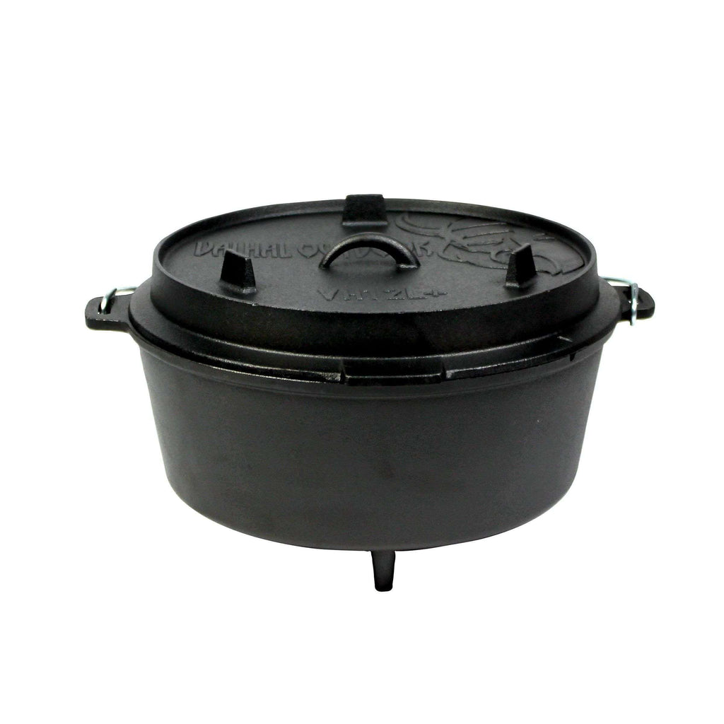 Dutch Oven Gietijzer met Pootjes Outdoor 12 Liter