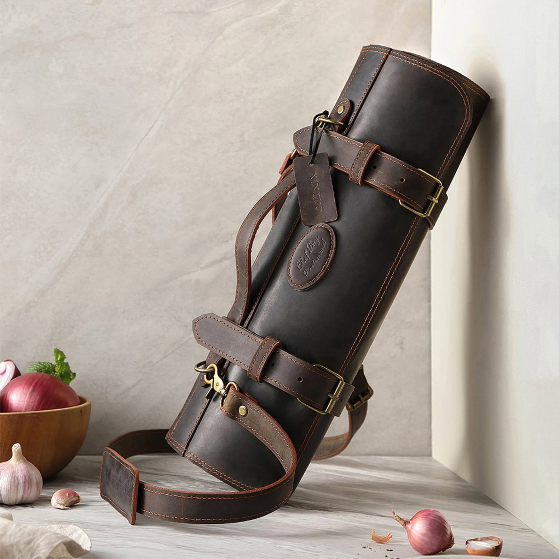 XinZuo Messentas Zwart – Crazy Horse Leather Luxe Messenrol