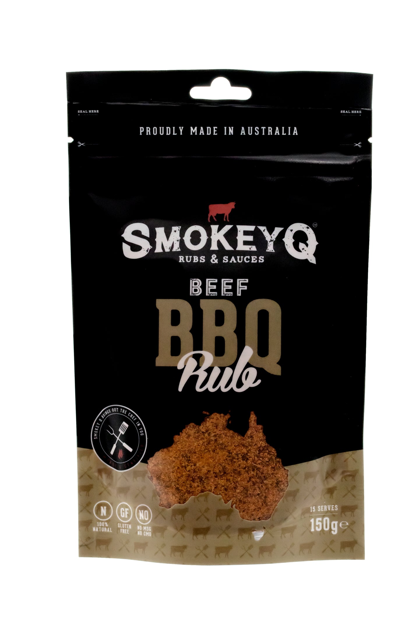 SmokeyQ Beef BBQ Rub 150 g voor rundvlees, steak en premium barbecuegerechten