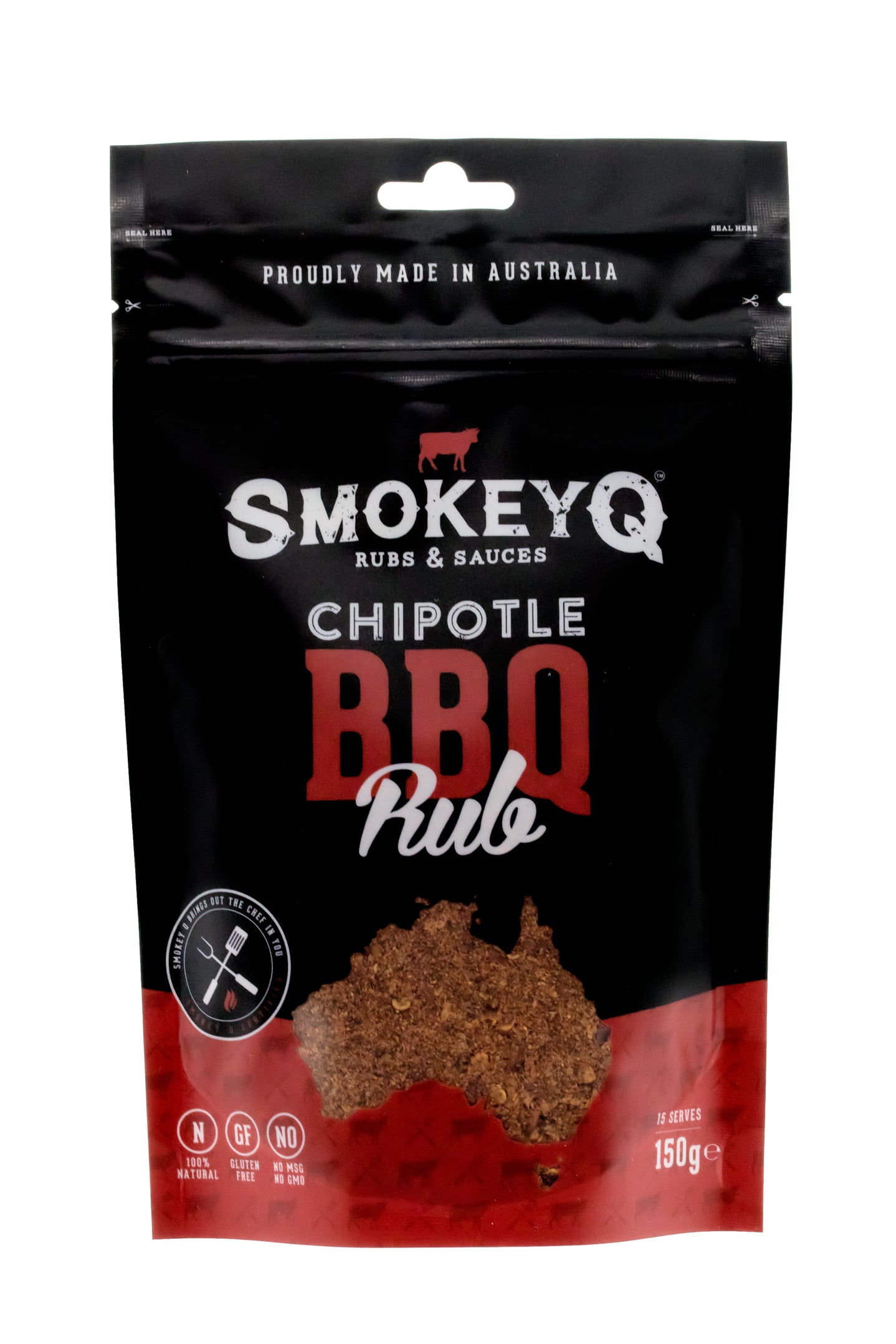 SmokeyQ Chipotle BBQ Rub 150 g met rokerige chipotlepepers voor vlees, kip en groenten