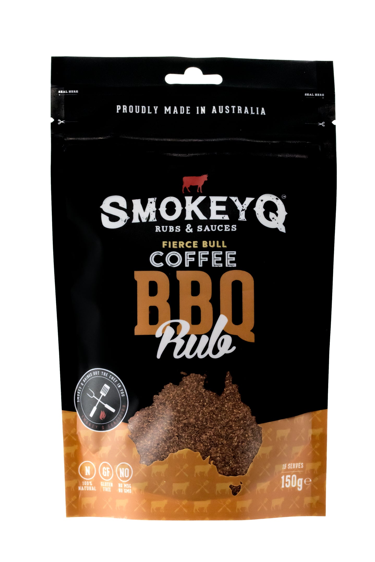 SmokeyQ Fierce Bull Coffee BBQ Rub voor rundvlees en barbecue