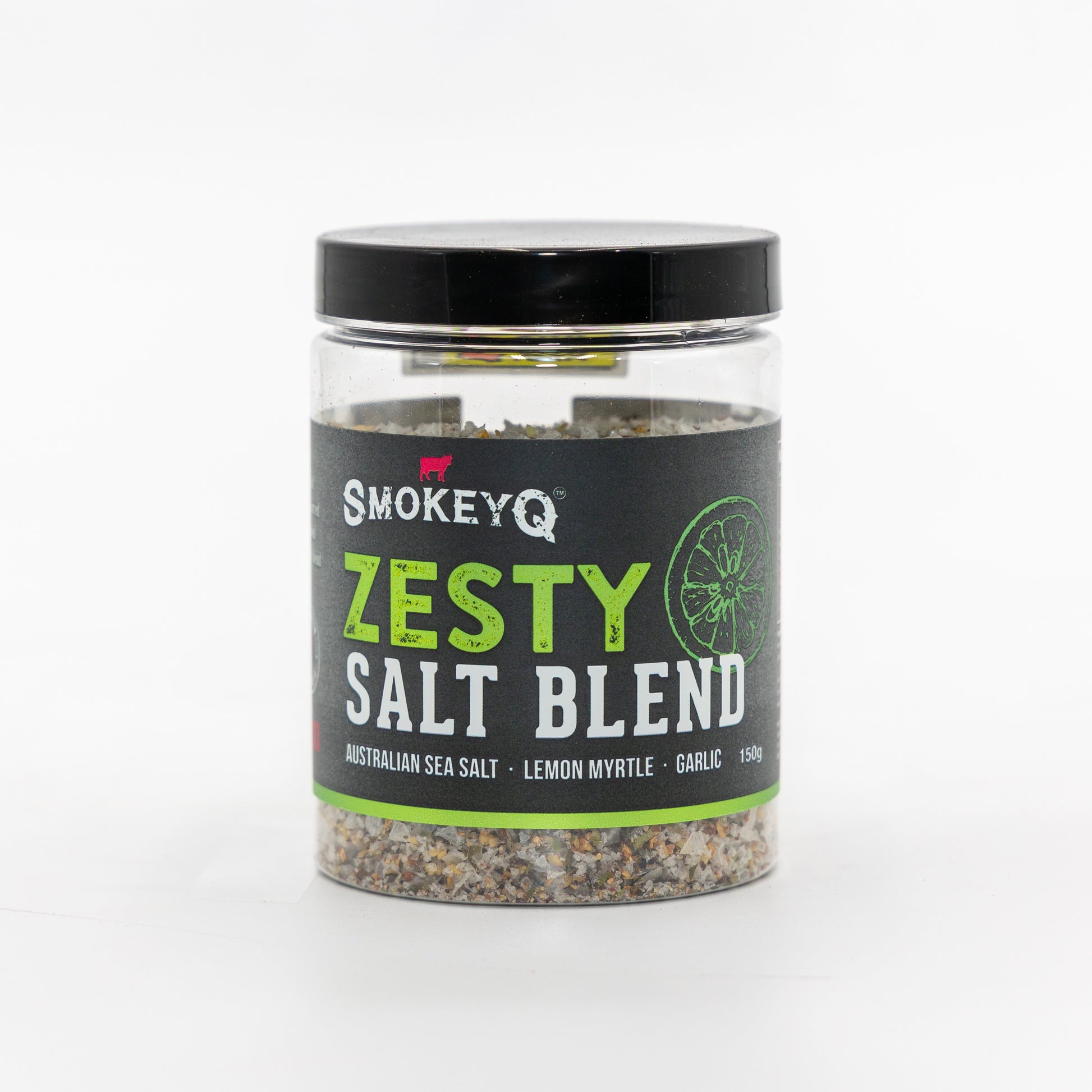 SmokeyQ Zesty Salt Blend 150 gram met Australisch zeezout, citroenmirte en knoflook