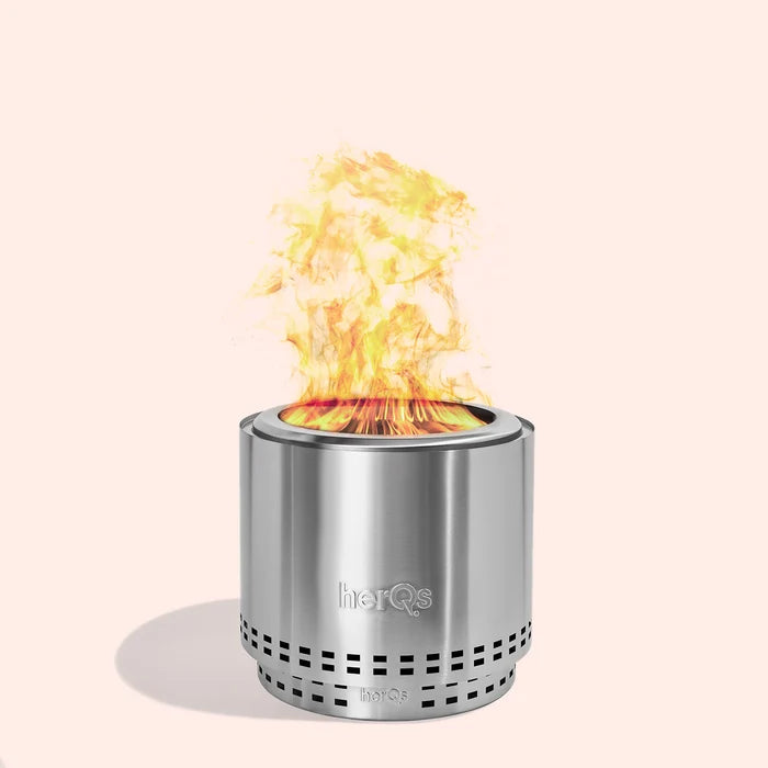 HerQs Blaze Smokeless FirePit met brandend houtvuur