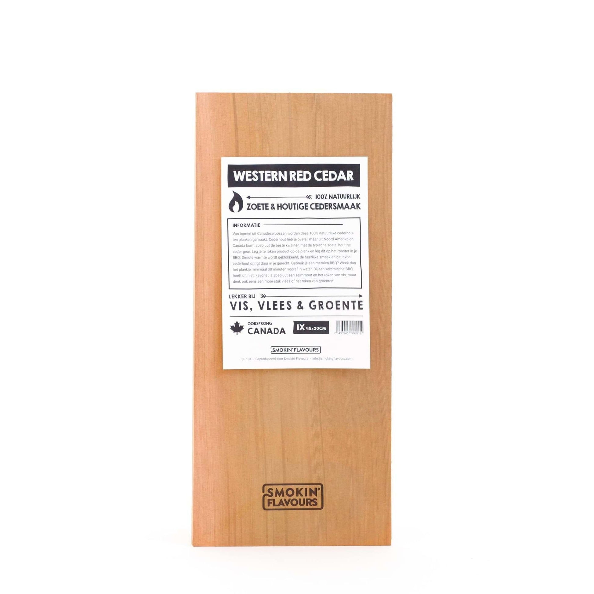 Western Red Cedar rookplank voor zalm, vis, groenten en subtiele cedar rooksmaken op de barbecue