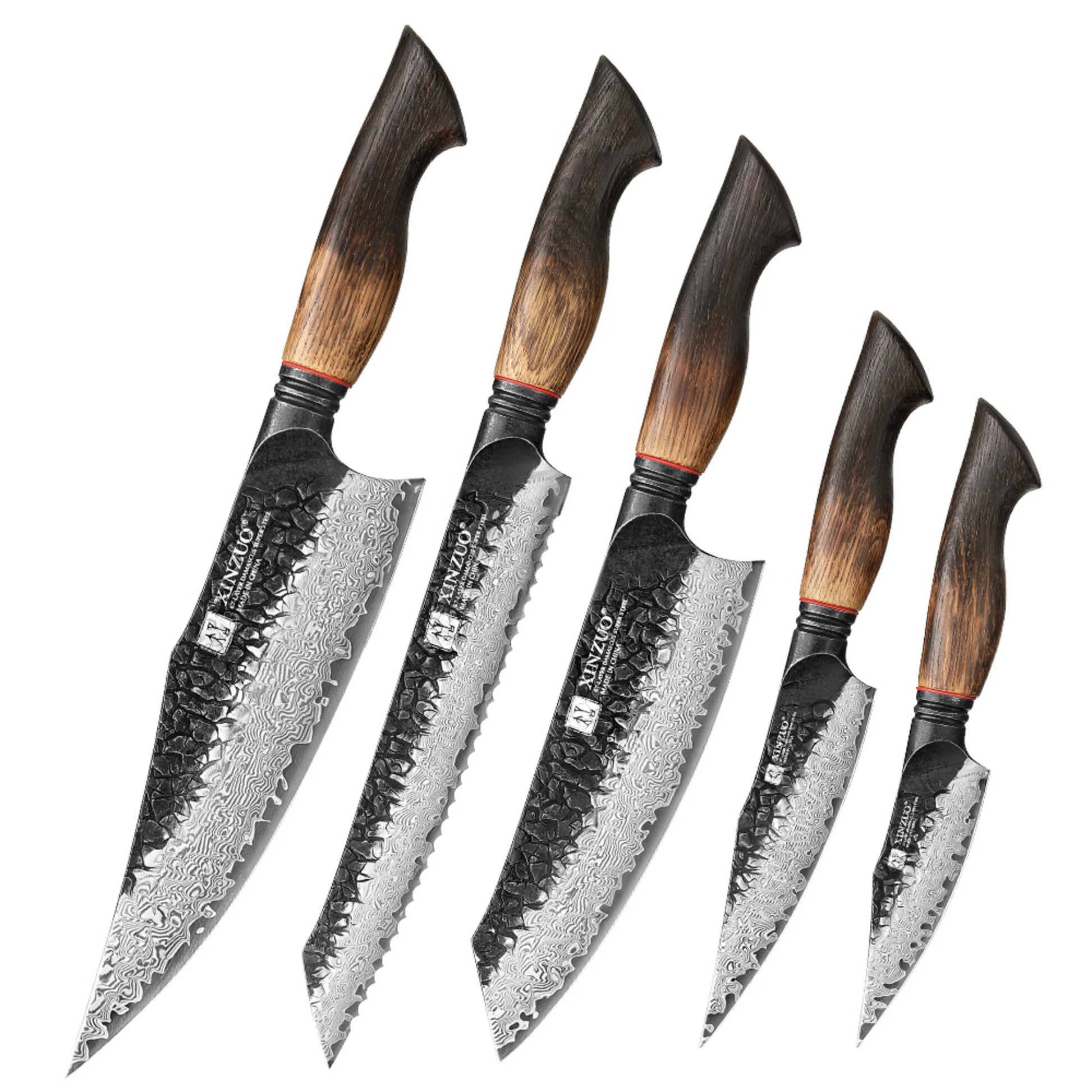 XinZuo X06 Mo Series Damascus messenset 5-delig