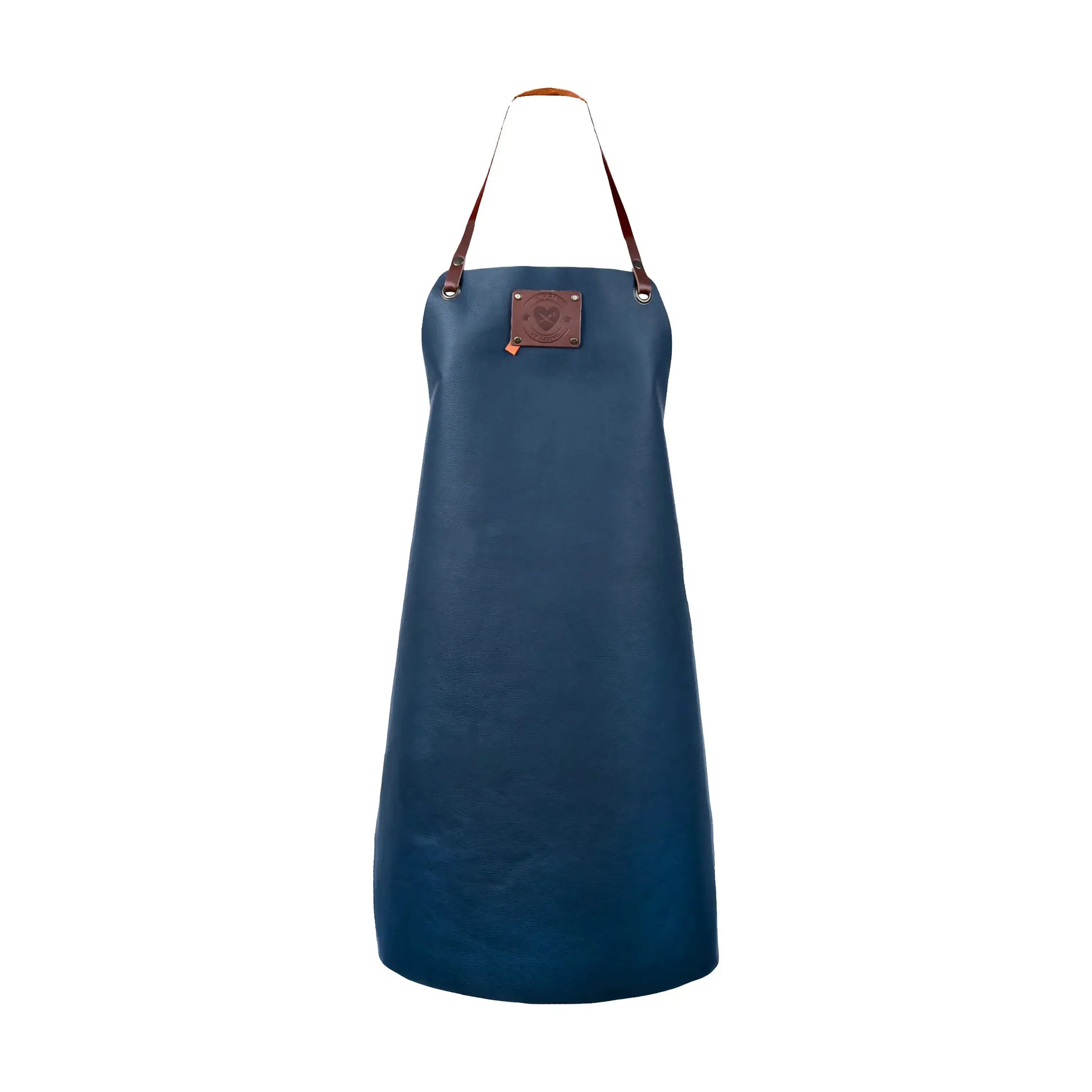Xapron leren dames schort van soepel buffelleer in de kleur blauw
