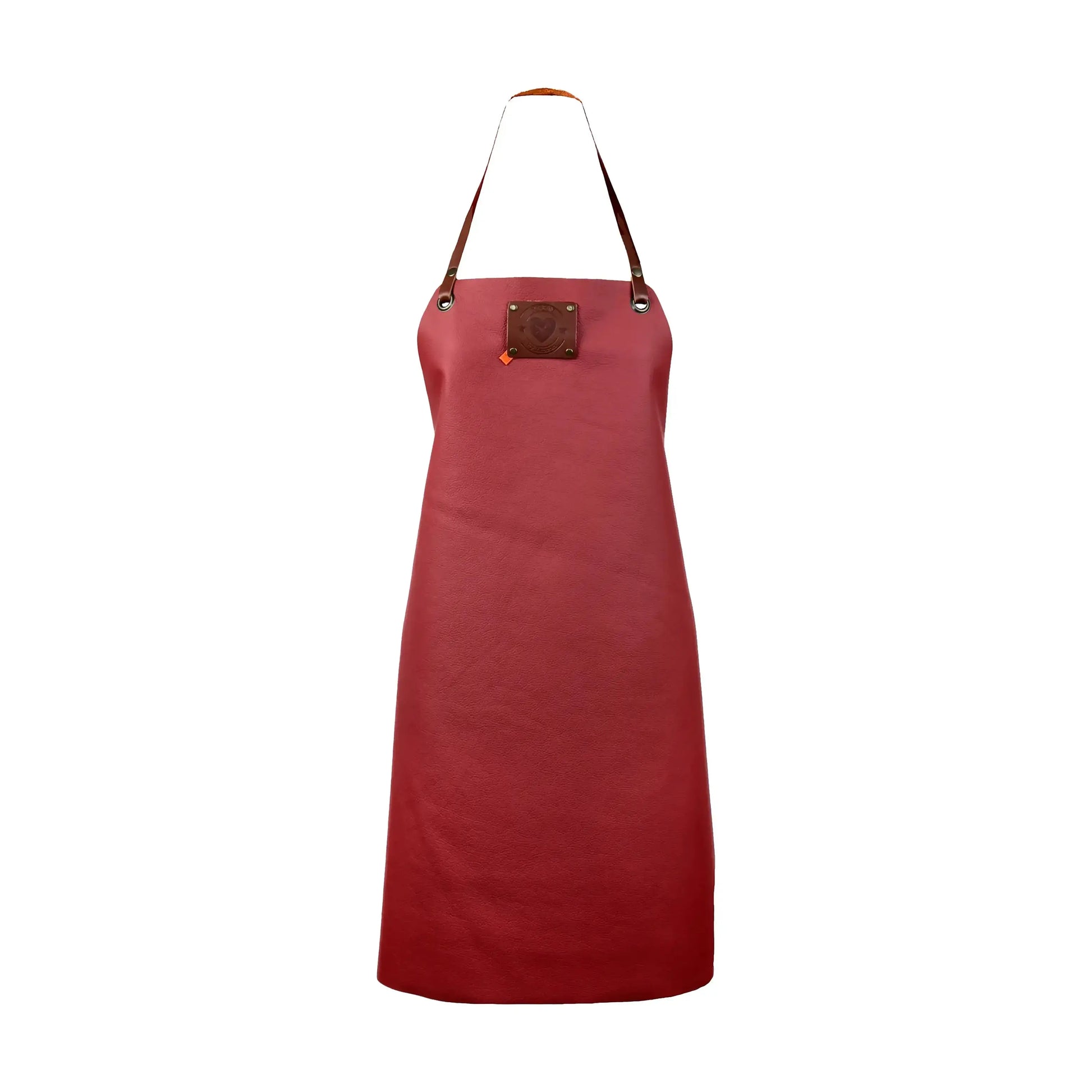 Xapron leren dames schort van soepel buffelleer in de kleur rood