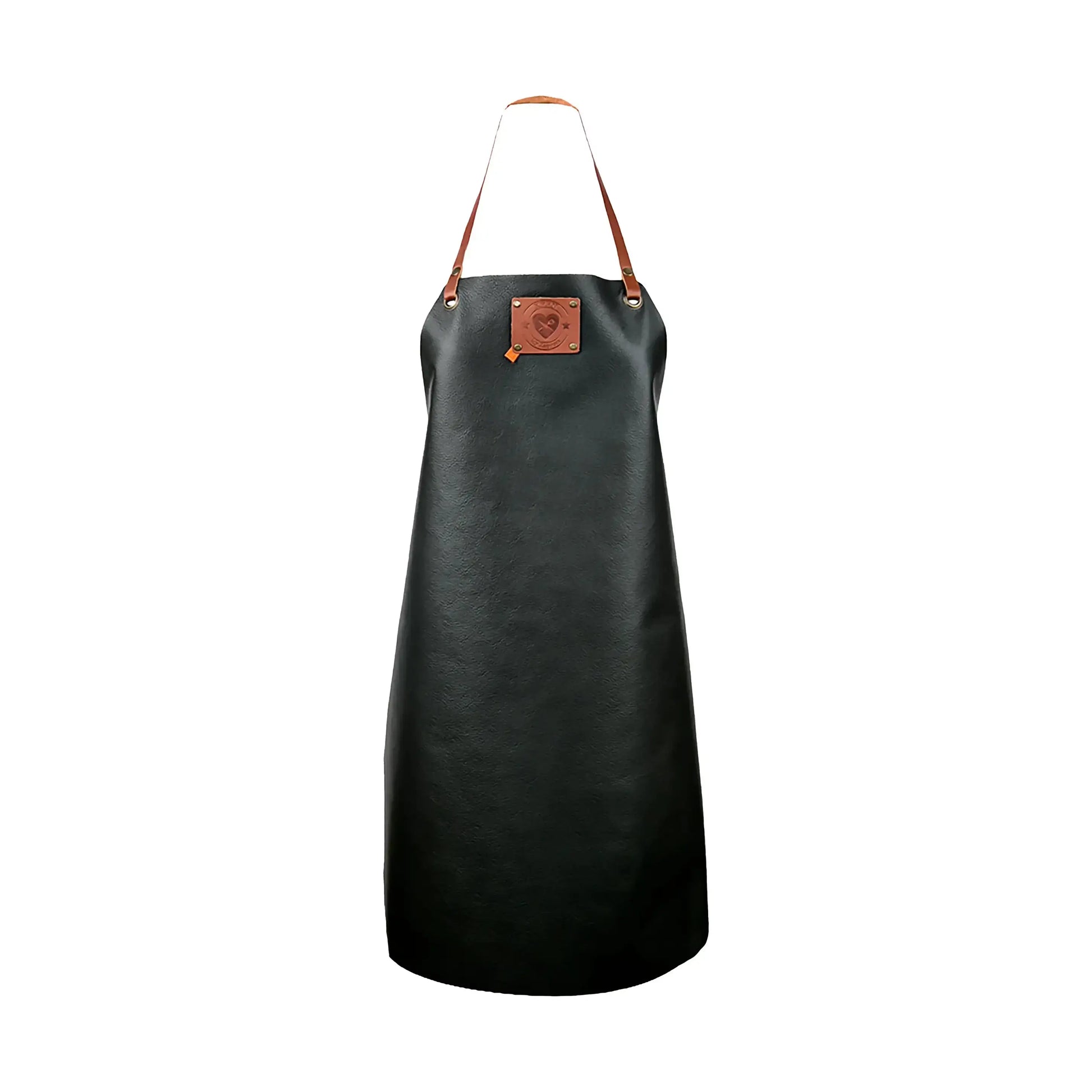 Xapron leren dames schort van soepel buffelleer in de kleur zwart