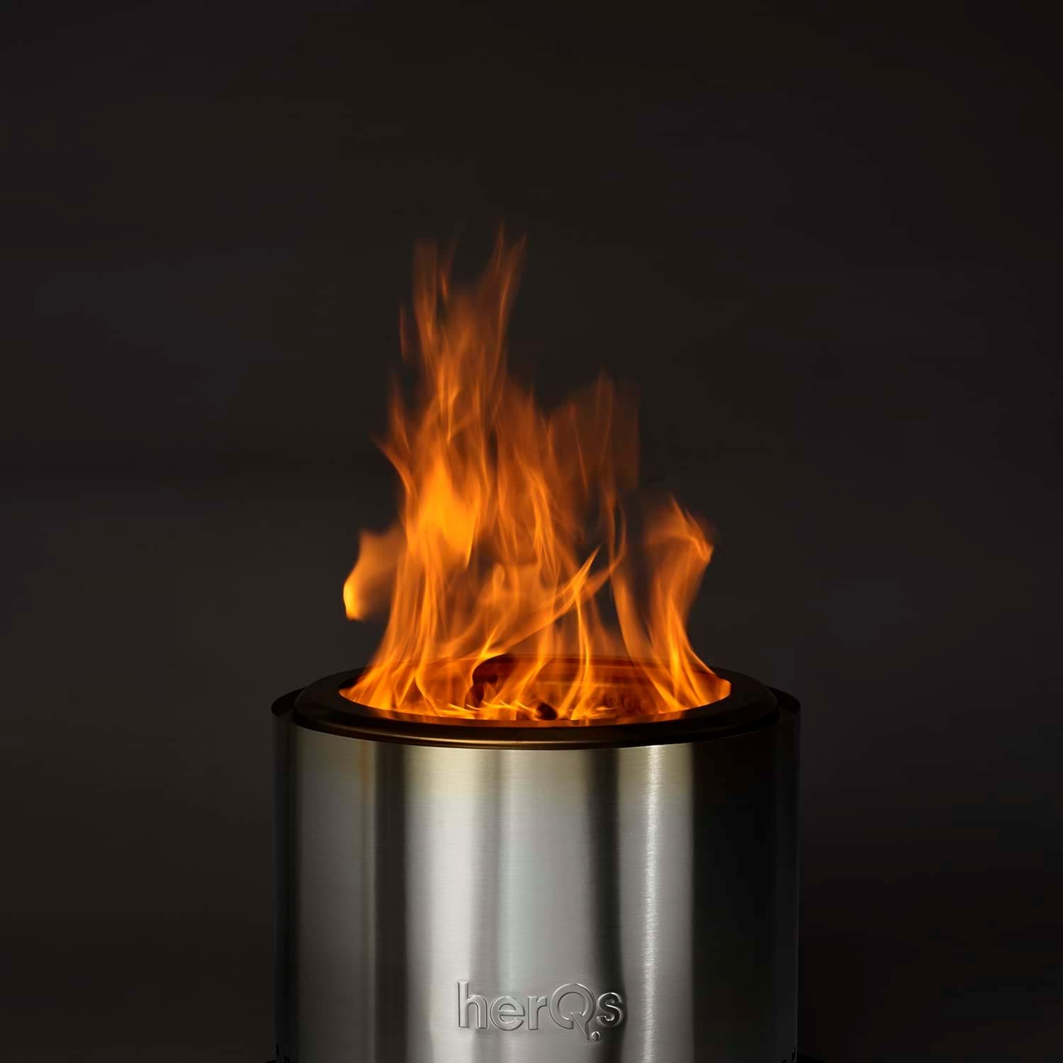 HerQs Chief Smokeless FirePit met brandend vuur