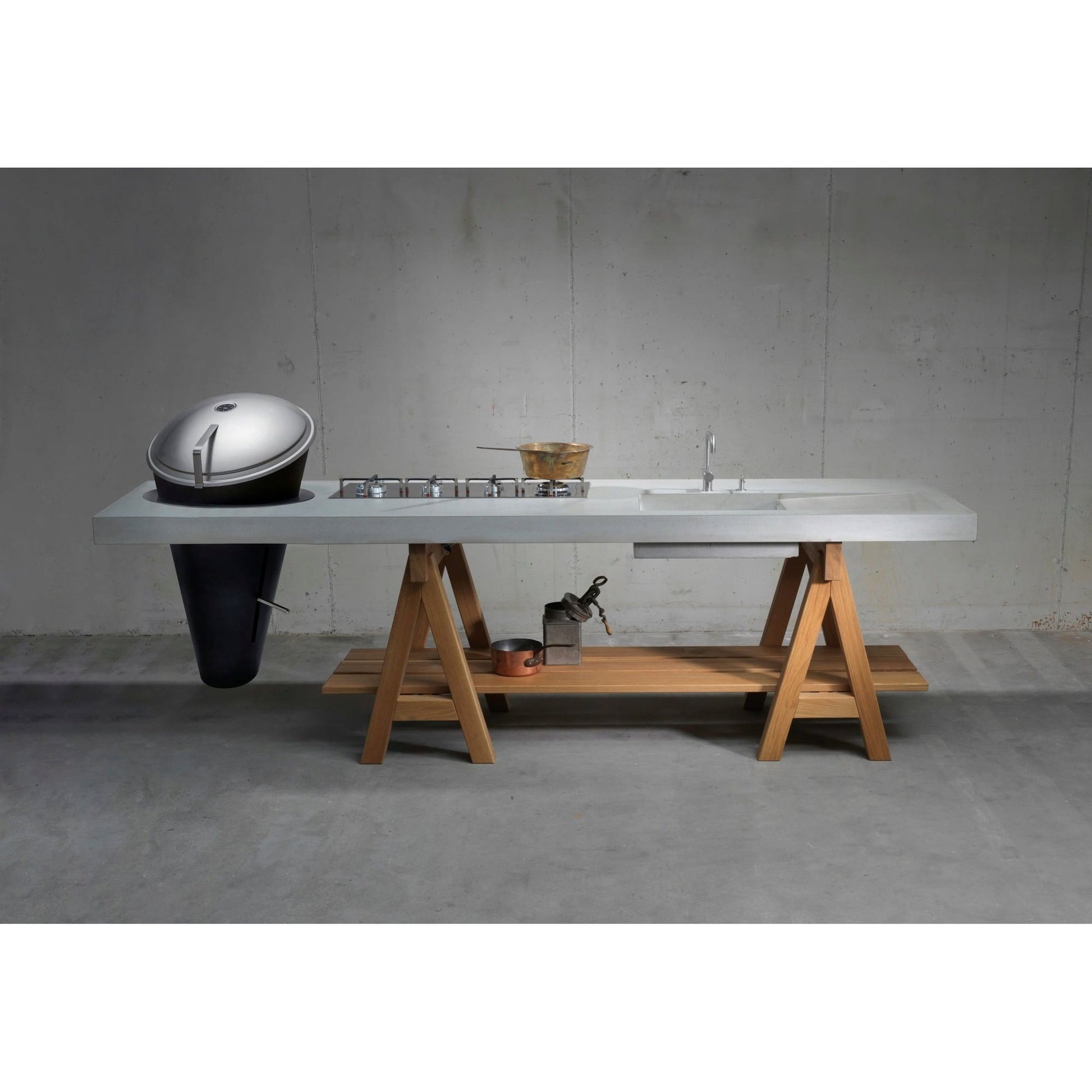 Cone Barbecue Houtskool Inbouw