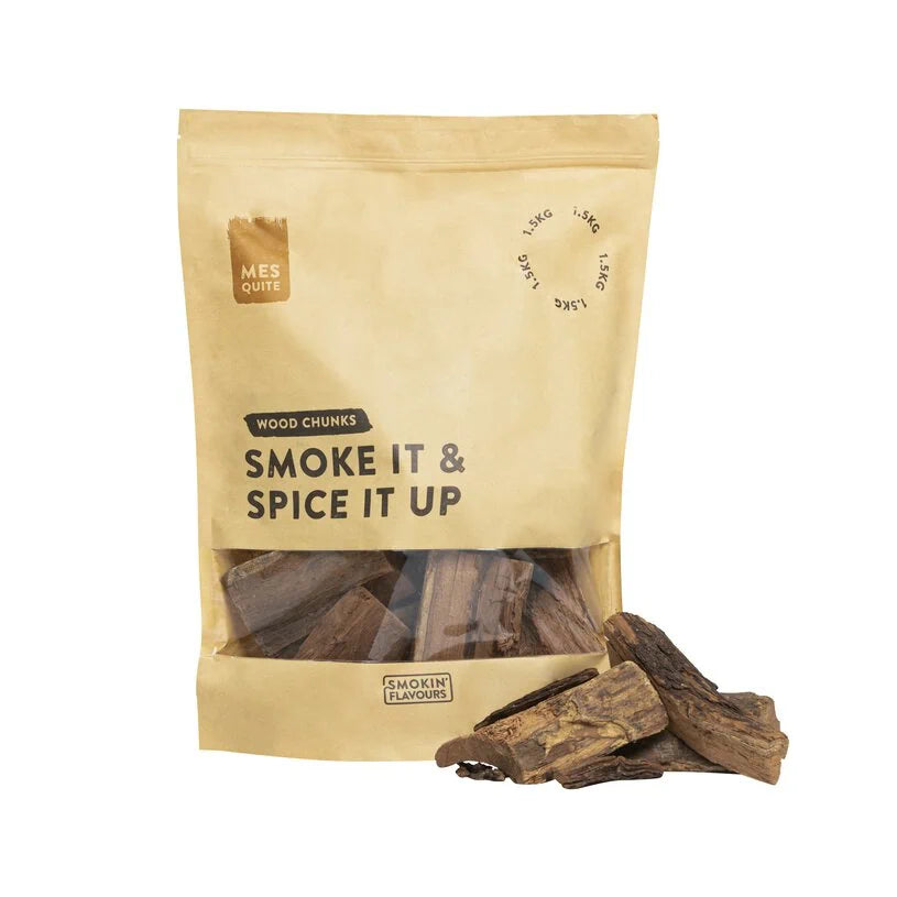 Smokin’ Flavours mesquite rookchunks voor krachtige Texas BBQ rooksmaken en low & slow barbecue