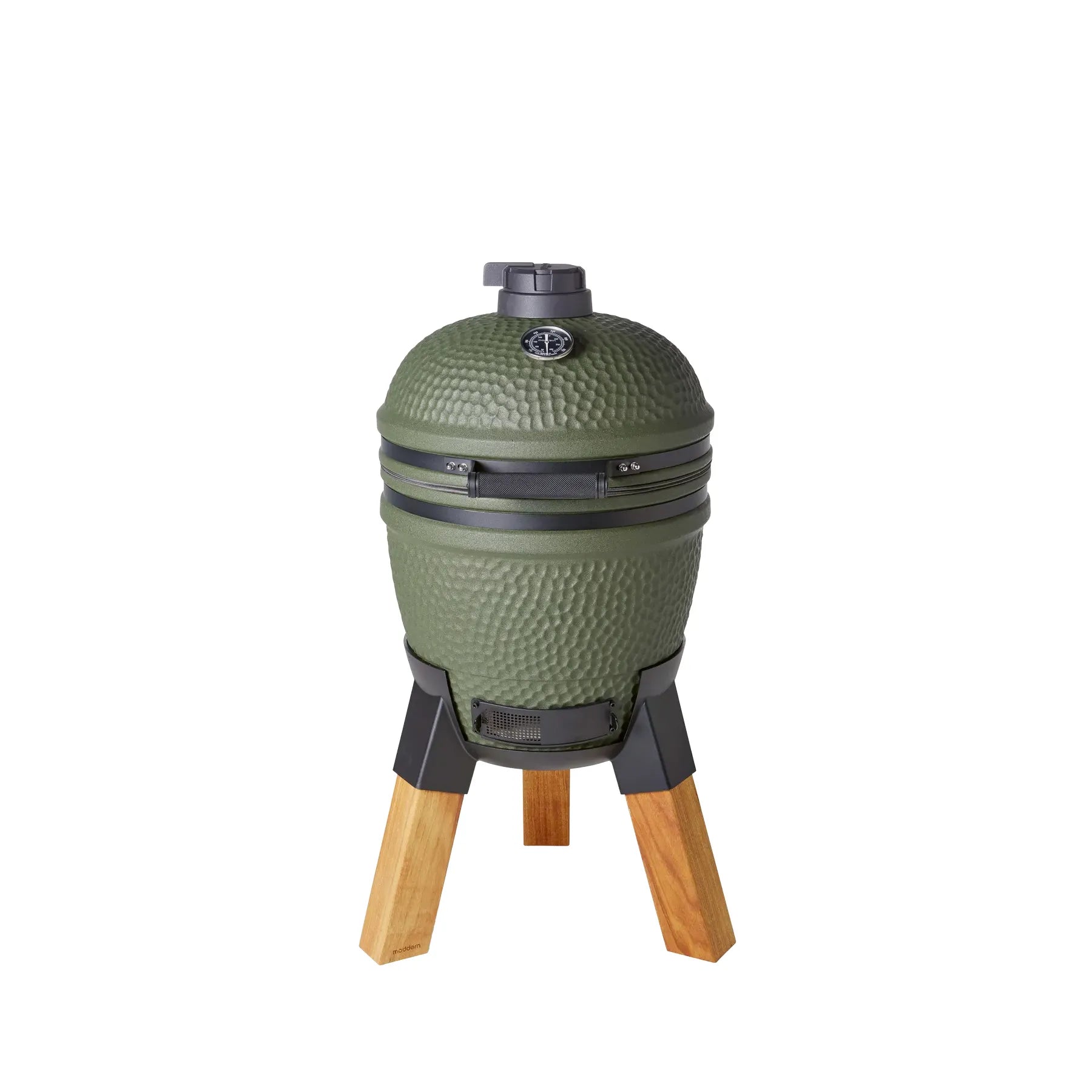 Groene Moddern Original keramische kamado barbecue met aluminium en hardhouten onderstel