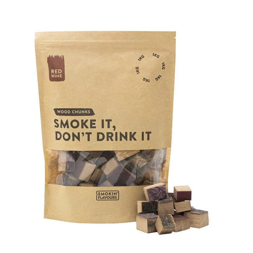 Smokin’ Flavours red wine rookchunks 1 KG voor luxe wijnvat aroma’s bij steak en rundvlees