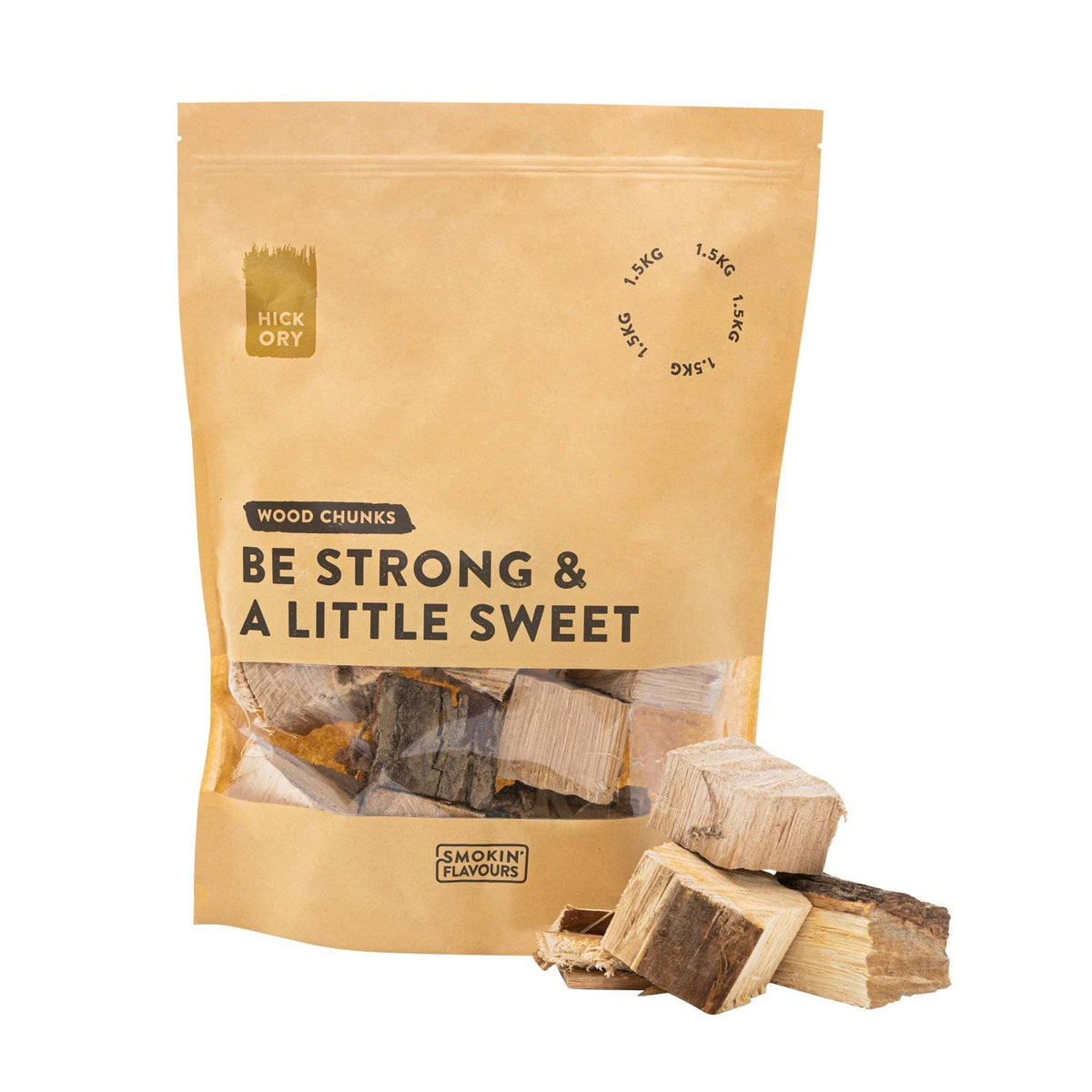 Smokin’ Flavours Hickory Chunks 1,5 kg voor hamburgers op de kamado