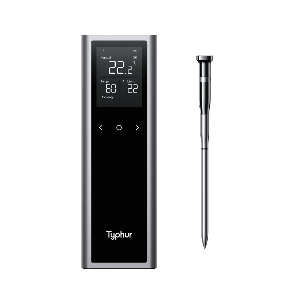 Typhur Sync One draadloze vleesthermometer voor kip op de kamado