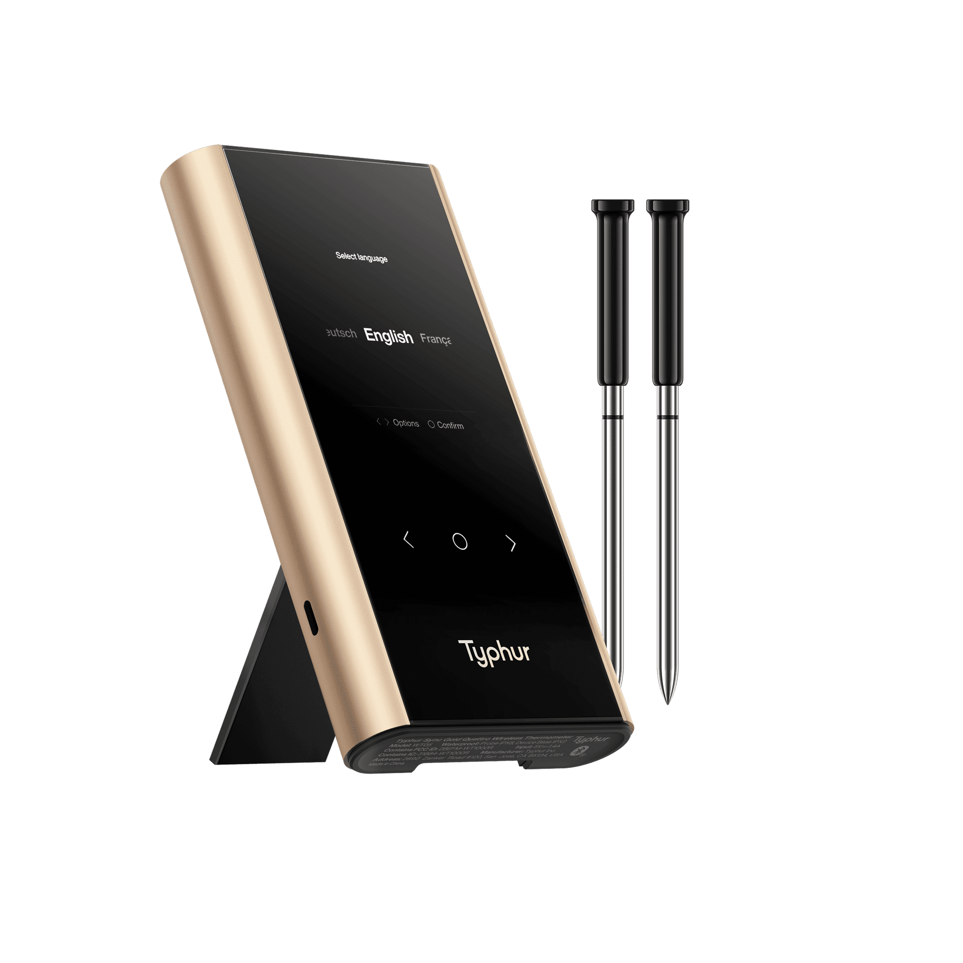 Close-up van de Typhur Sync Gold Quad