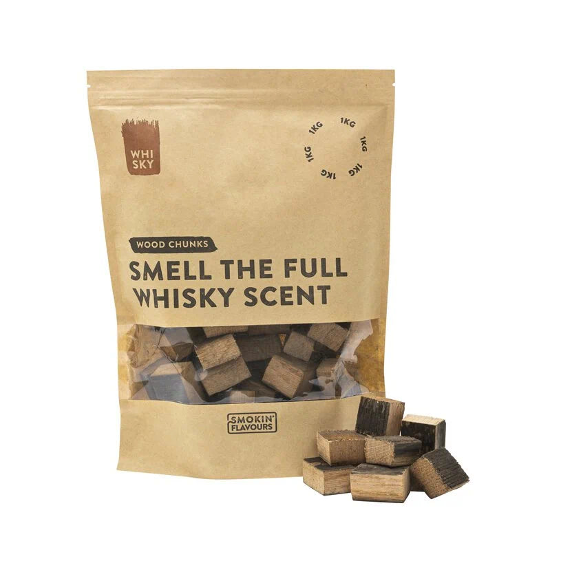 Smokin’ Flavours whiskey rookchunks 1 KG voor steak en rundvlees bereidingen