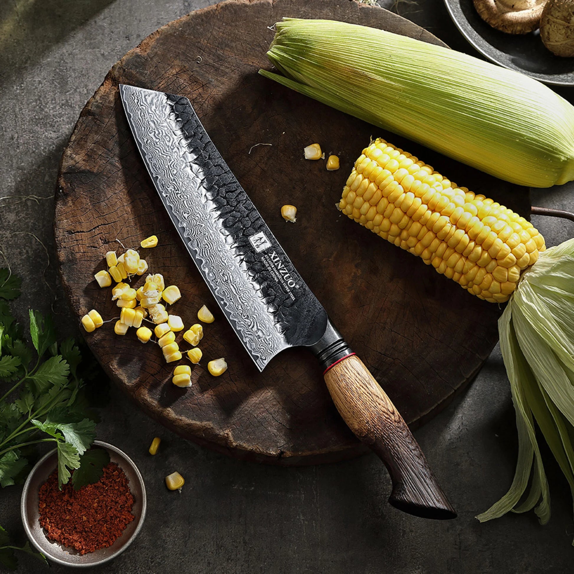 XinZuo X06 Mo Series Damascus Bunka Koksmes 21 cm