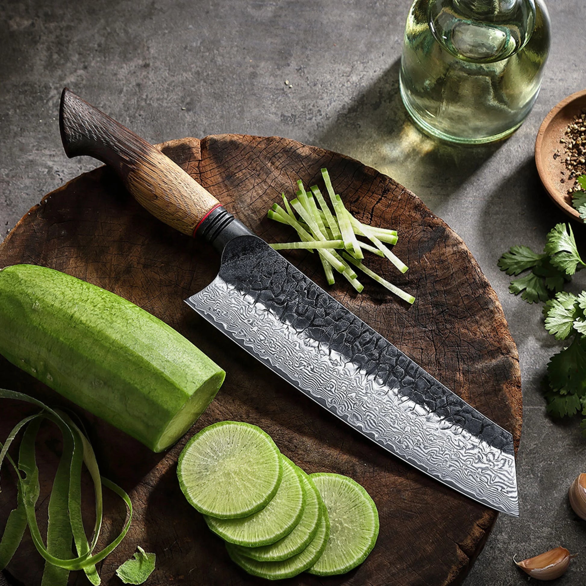 XinZuo X06 Mo Series Damascus Bunka Koksmes 21 cm