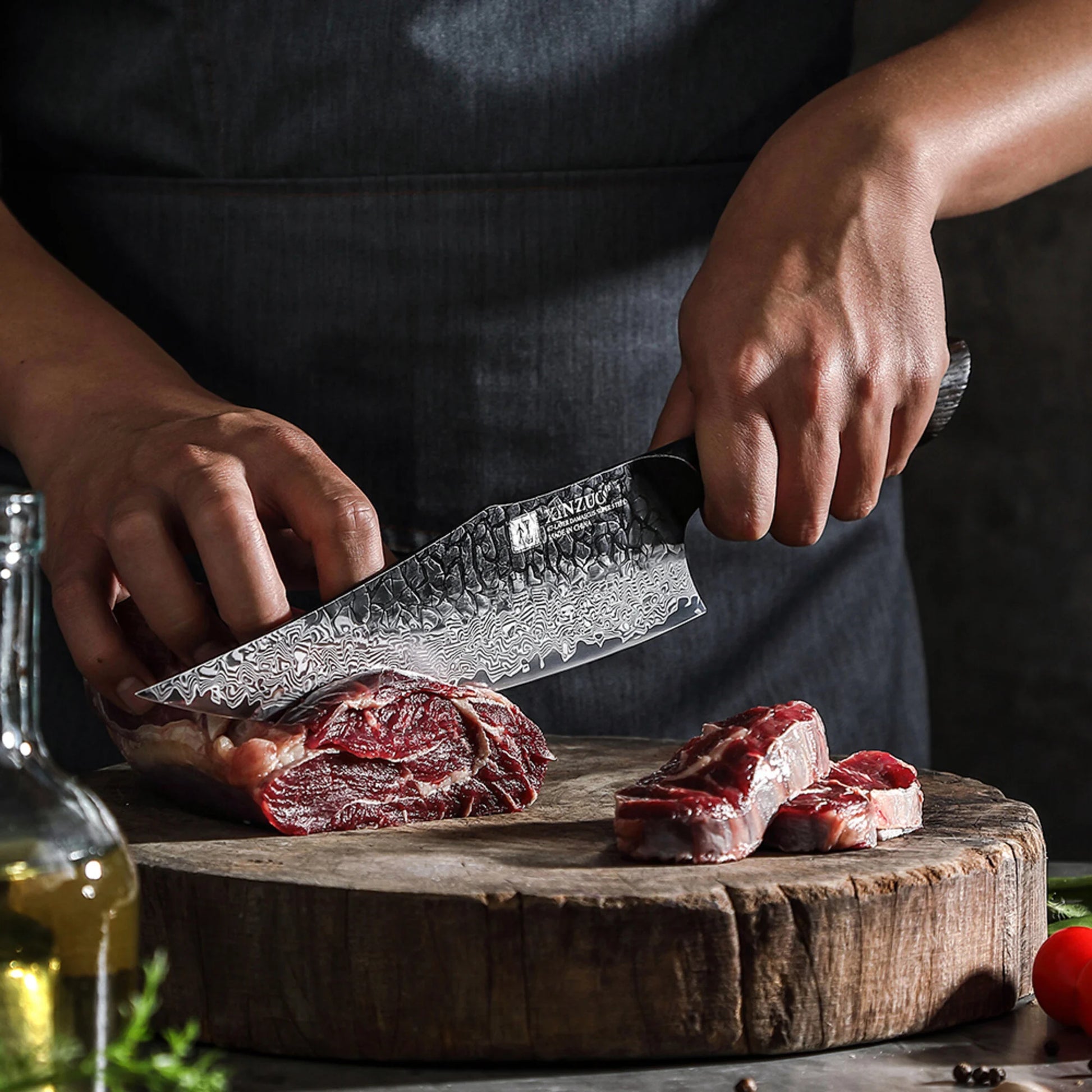 XinZuo X06 Mo Series Damascus Koksmes 22 cm