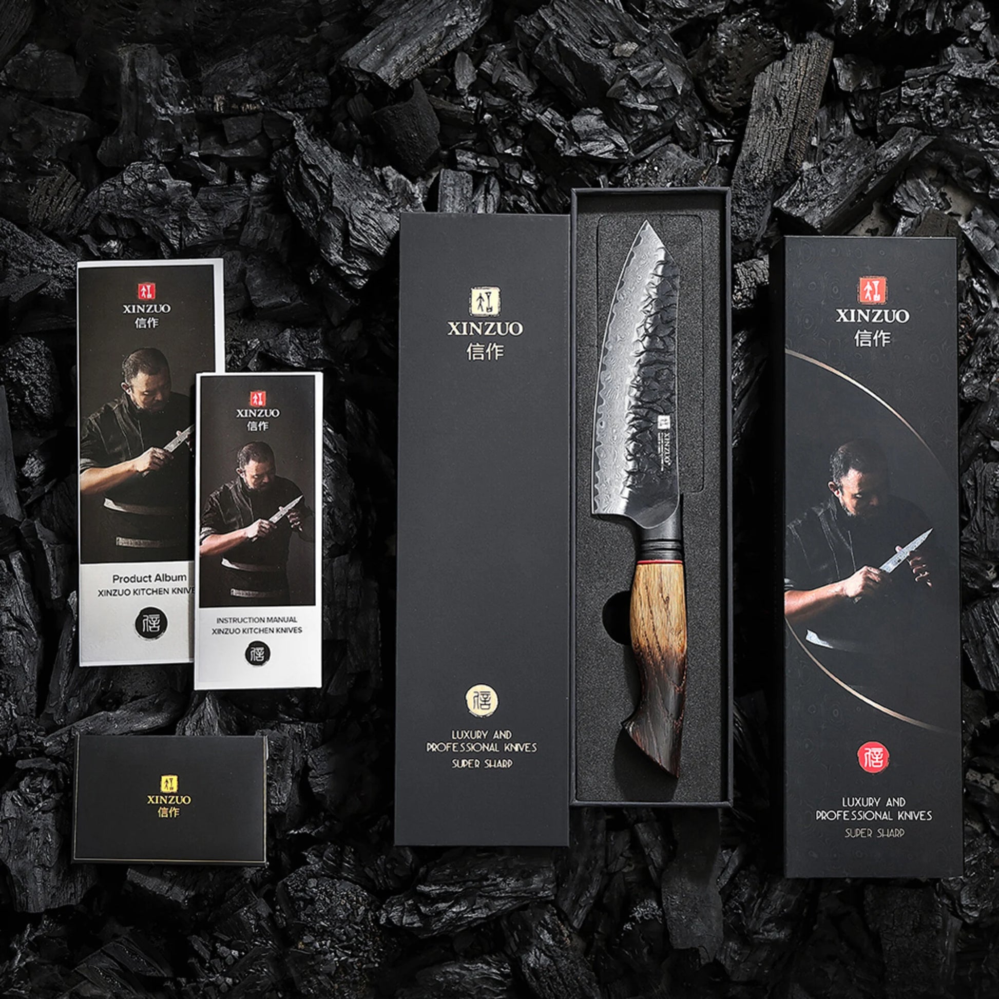 XinZuo X06 Mo Series Damascus Santokumes 15 cm