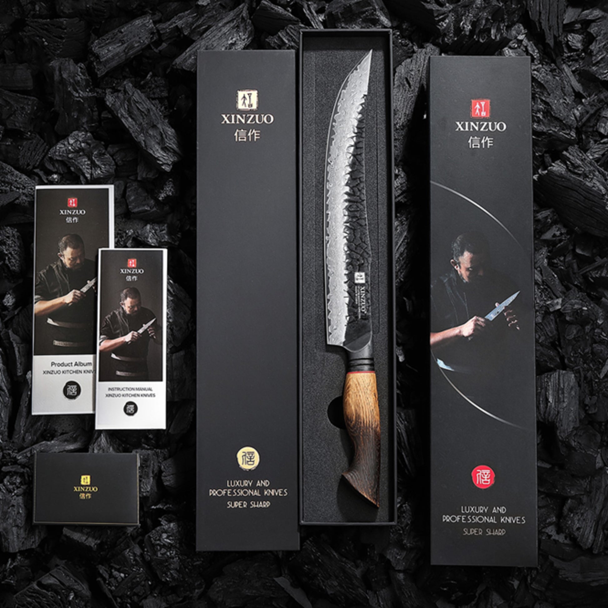 XinZuo X06 Mo Series Vleesmes – Damascus – 25 cm